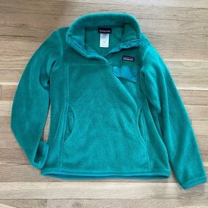 Patagonia Women's Green Re-tool Snap-T Fleece Pullover Sweater Jacket XS